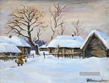 Landschaft im Schnee Werke - DOBROE IM WINTER Petr Petrovich Konchalovsky Schneelandschaft